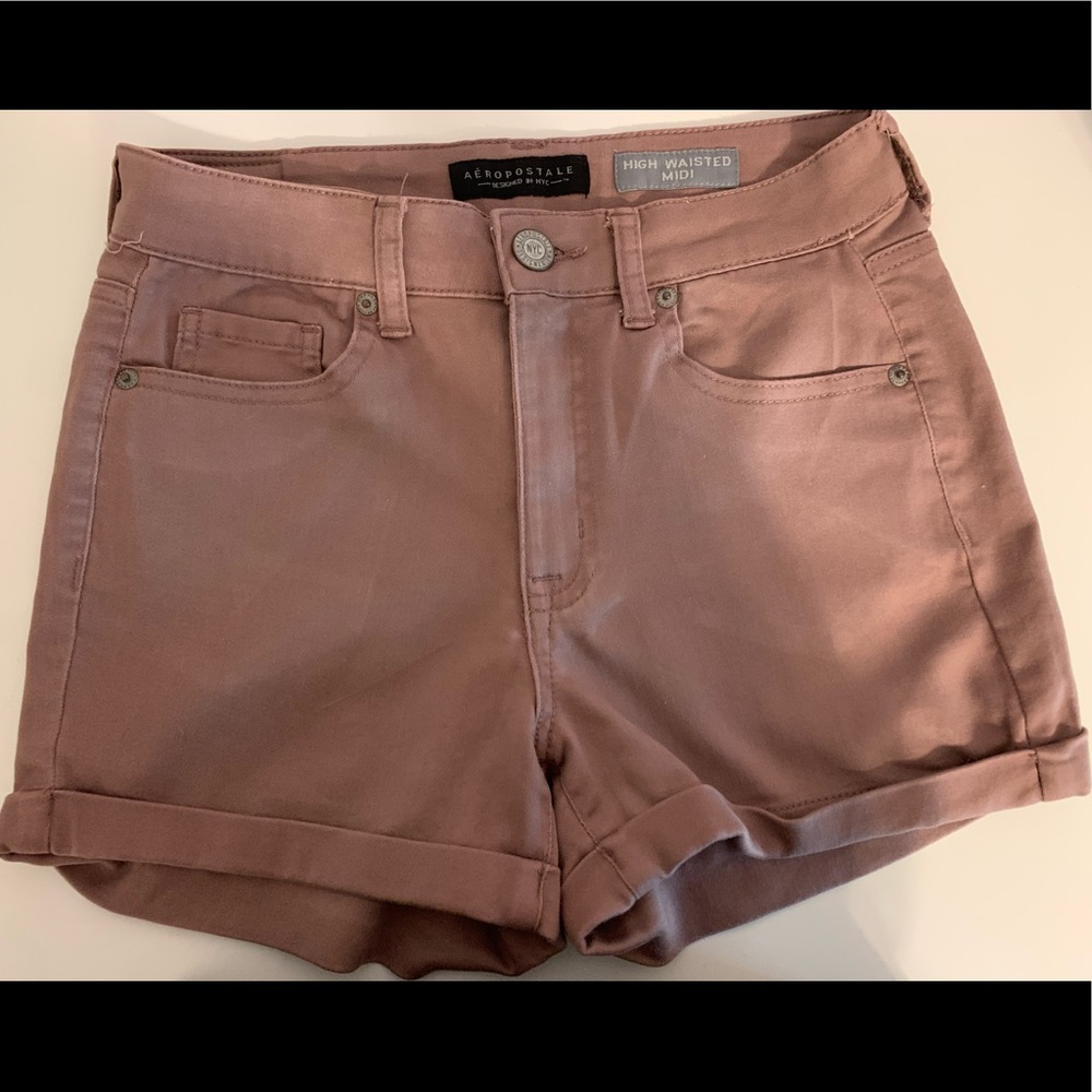 aeropostle high waisted midi super stretch shorts